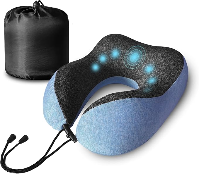 High Fill Memory Foam Travel Neck Pillow - Ergonomic Support for Plane, Car, Home Travel Accessory, Washable Cover - Neck Pillow for Effortless Travel by ODT+UK