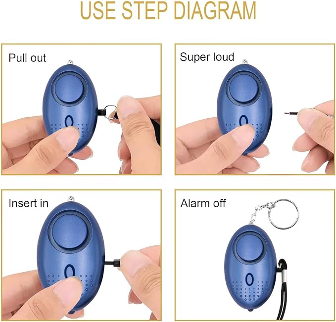 Safe Sound Personal Alarm, 3 Pack 145DB Personal Security Alarm Keychain with LED Lights, Emergency Safety Alarm for Women, Men, Children, Elderly - Image 4