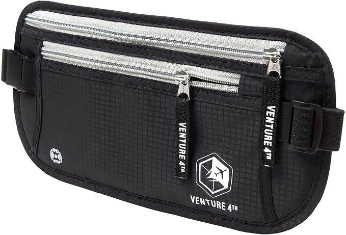 VENTURE 4TH Travel Money Belt with 7 RFID Sleeves - Black - Image 4