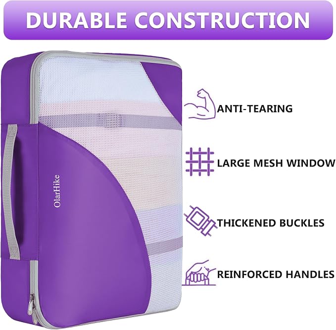 OlarHike 8 Set Packing Cubes for Travel,Gifts for Women Mom,Anti-Tearing Suitcase Organizer,with Over 1000 pcs Mesh Holes,Vacation Essentials & Accessories for Cruise Ship - Image 4