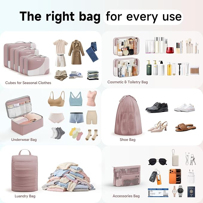 OlarHike 9 Set Packing Cubes for Travel,Gifts for Women Mom,Anti-Tearing Suitcase Organizer,with Over 1000 pcs Mesh Holes,Vacation Essentials & Accessories for Cruise Ship - Image 8