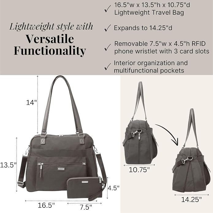 Baggallini Overnight Expandable Laptop Tote with RFID Phone Wristlet - Image 4
