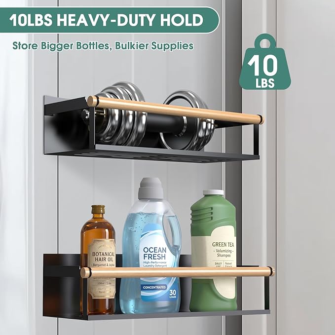 POLRAI 4 Pack Magnetic Shelves for Washing Machine Magnetic Shelf for Fridge Powerful Magnetic Shelves and Magnetic Hook for Laundry Room Kitchen Bathroom Organization - Image 3