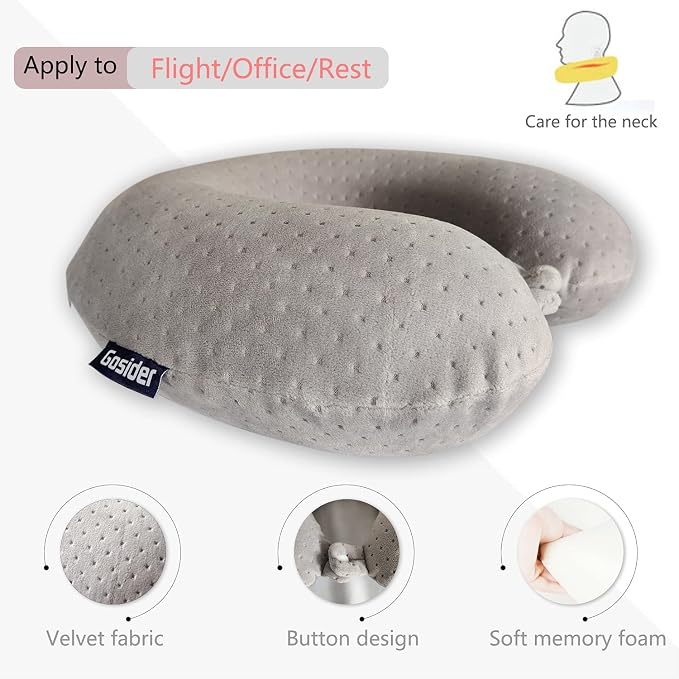 Memory Foam Travel Pillow, Comfortable Travel Neck Pillow U Shape, Support Neck and Head to Relieve Fatigue, Portable Neck Pillow Suitable for Planes, Trains, Self-Driving Cars - Image 2
