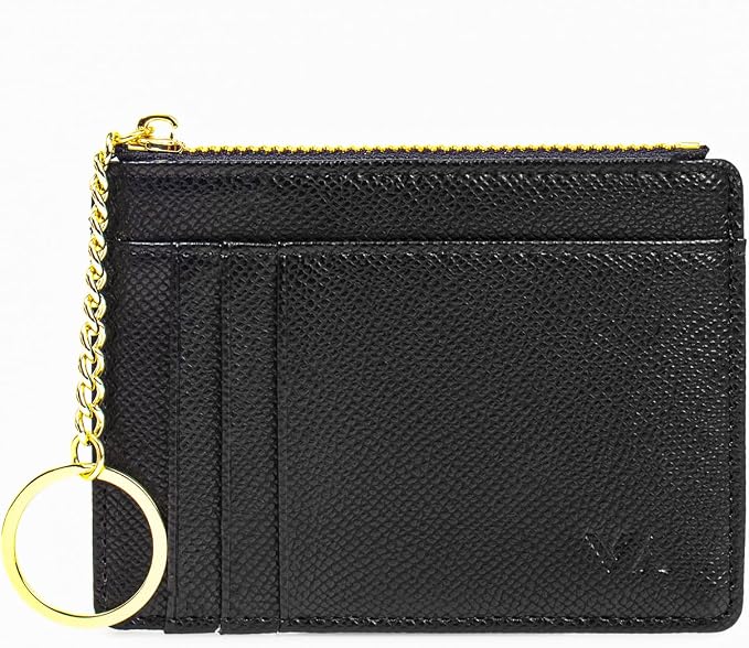 Valentoria Slim RFID Blocking Card Holder Small Pocket Wallet Keychian Zipper Coin Purse Mini Cash & Coin & Cards Case for Women Men | Slim - Image 9