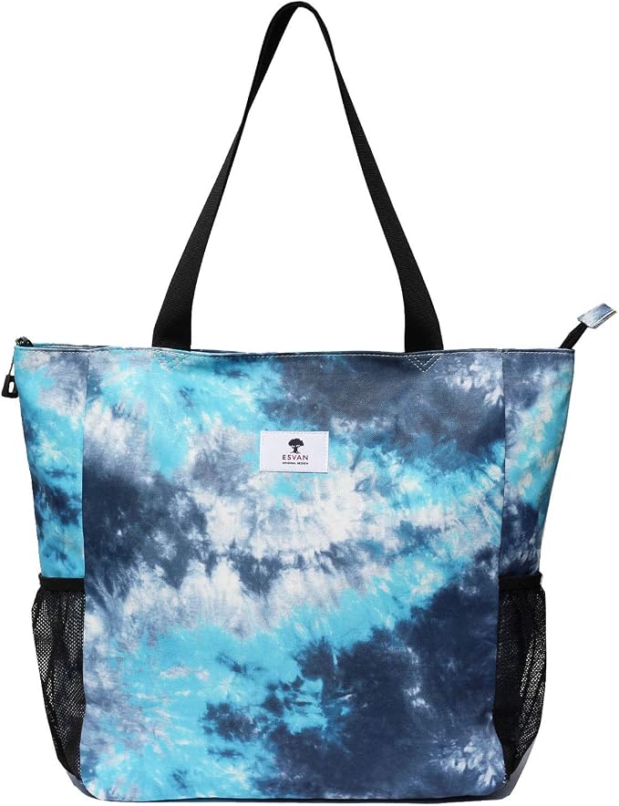 ESVAN Original Floral Water Resistant Large Tote Bag Shoulder Bag for Gym Beach Travel Daily Bags Upgraded - Image 6
