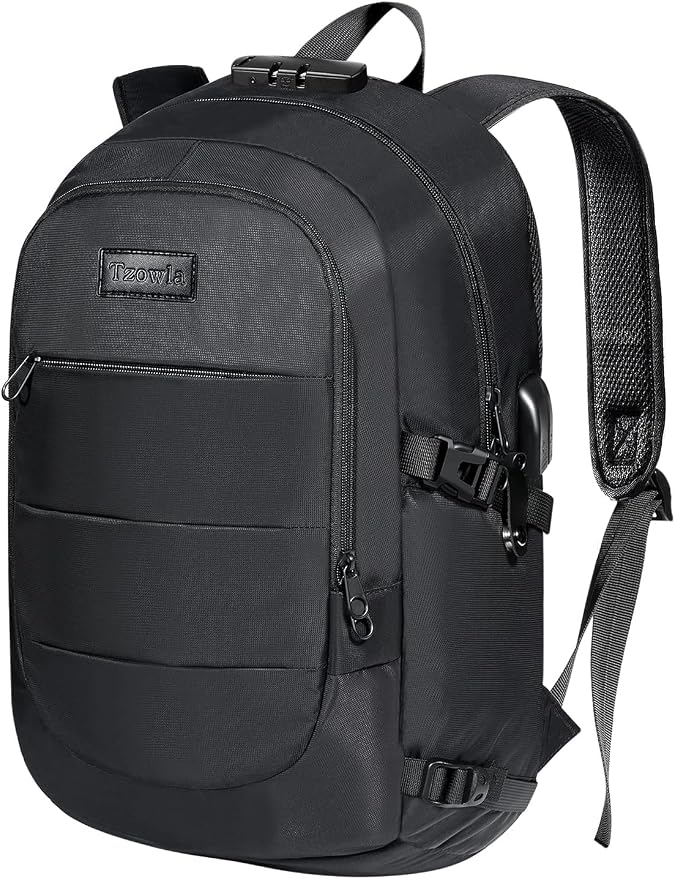Tzowla 40 Liter Anti Theft Backpack with Giant Tumbler Holder Pocket and Lock,17.3 Inch Laptop Backpack by Tzowla