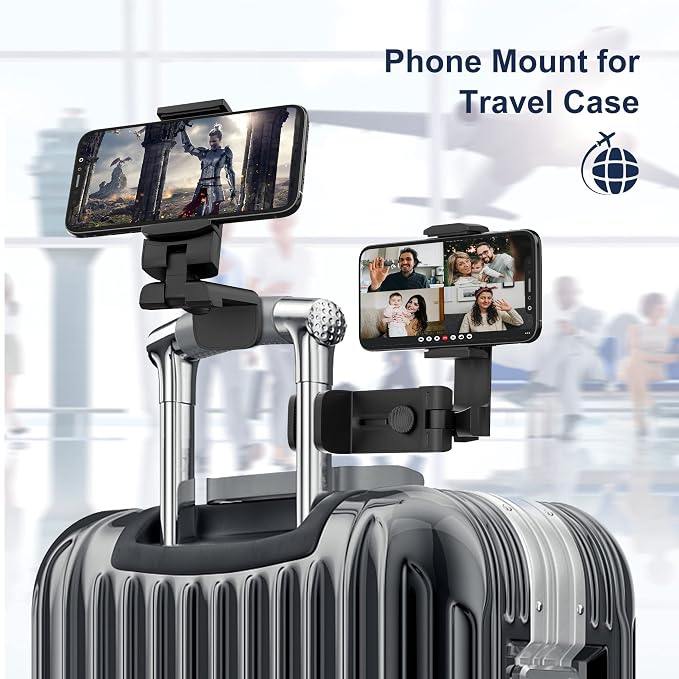 Airplane Phone Holder, 360 Multi-Angle Adjust Mount for Flight | Universal Travel Essentials Phone Stand for Airplane Seat, Flying, Compatible with Smartphones for Hands-Free Viewing, Black - Image 3