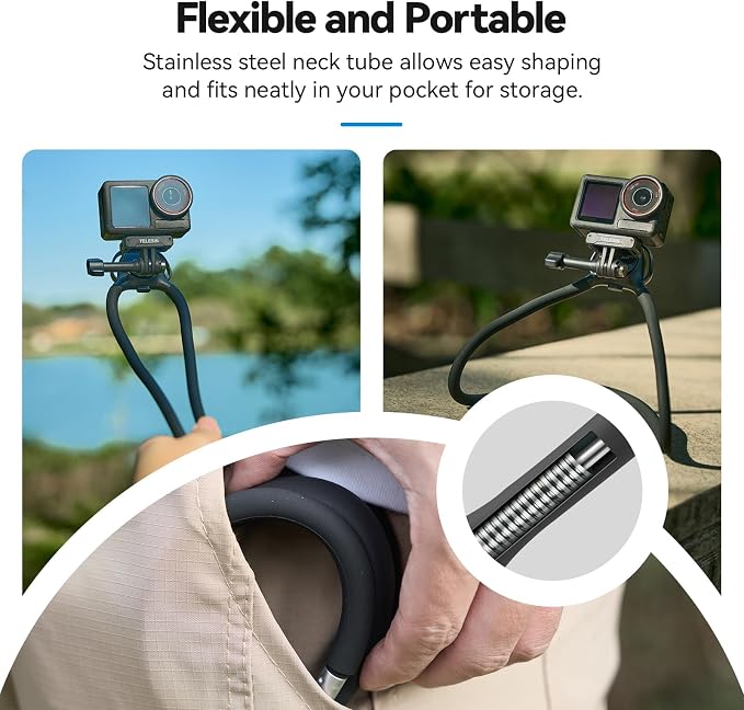 TELESIN Neck Mount Se 2.0 Combo Set, Magnetic Phone Holder for iPhone Android, Chest Strap Hand Free POV Video Phone Stand for iPhone 17 16 15 14 13 12 Samsung Android Action Cameras | 2-in-1 neck mount with N52 phone holder, air cushion and chest stra... - Image 3