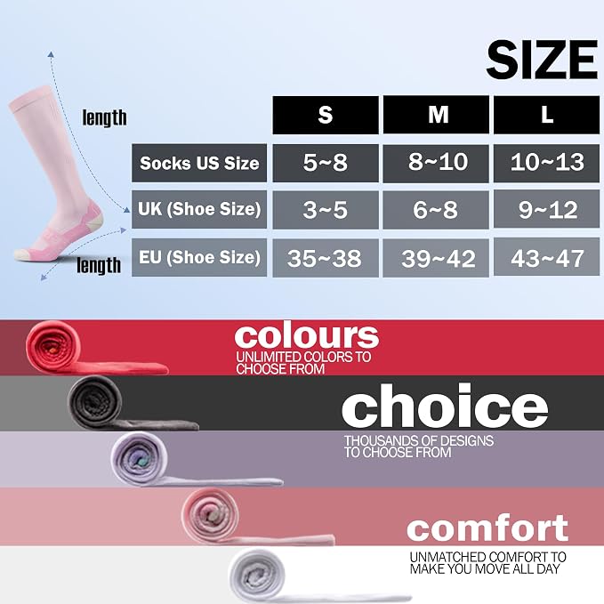 BRISIRA Coolmax Cooling Compression Socks for Women 2 Pairs Knee High 15-20 mmHg Arch Support for Nurse Pregnancy Flying | 2 Pair, Arch Support, Anti Blister, Breathable, Moisture Wicking, Cushioned, Flying, Nurses, Pregnancy, Travel - Image 6