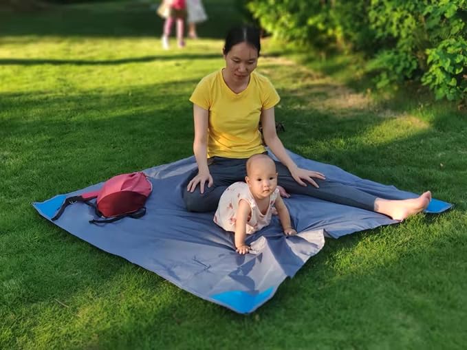 Orga'Neat Pocket Picnic Blanket, Compact Lightweight Tarp for Camping | Foldable, Easy to Carry, Water Resistant Sandproof Washable Quick Dry Mat for Beach, Festival, Travel, Outdoor Recreation - Image 4