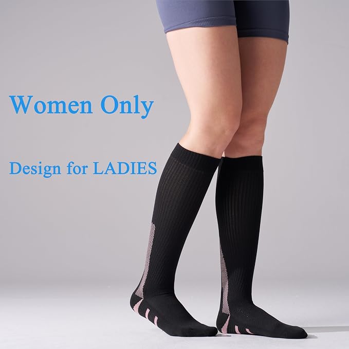 4 Pairs Compression Socks For Women and Men 20-30mmHg Graduated Compression Circulation Support Socks For Travel - Image 5