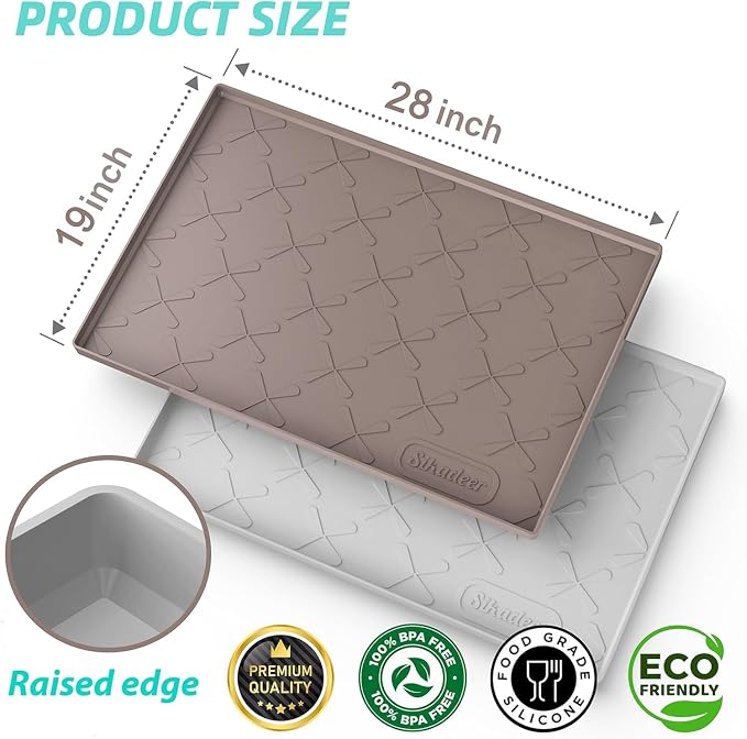 Waterproof Under Sink Mat Silicone 28"x19", Kitchen Cabinet Liner | BPA-Free Silicone Mat with Raised Lip Protects Cabinets from Leaks, Versatile Home Organizer for Bathroom, Pets, Boots, Floor - Image 3