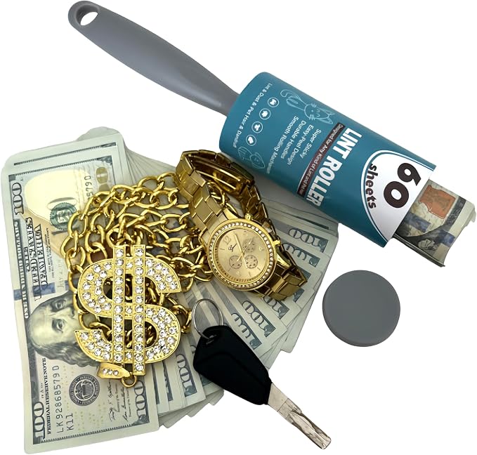 Lint Roller with Secret Safe Compartment - 2 in 1 Hidden Storage for Cash & Valuables, Portable Diversion Safe for Travel & Home(Turquoise) - Image 2