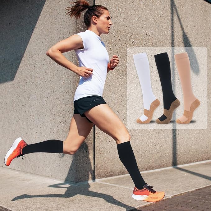 fenglaoda Compression Socks for Women Men 3 Pairs Graduated Compression Support Circulation Socks for Nurses - Image 5