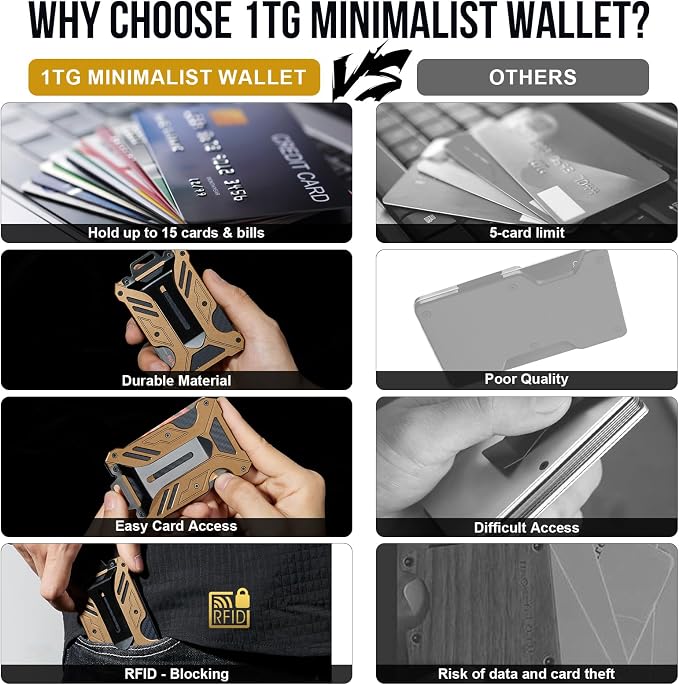 Carbon Fiber Slim Wallet Money Clip RFID Blocking ID Window | Hold UP to 15 card,C-Shaped Quick-Access Card Slot,Front Pocket Slim Fit Design,Lanyard Compatible Badge Holder,Easy Clean - Image 6