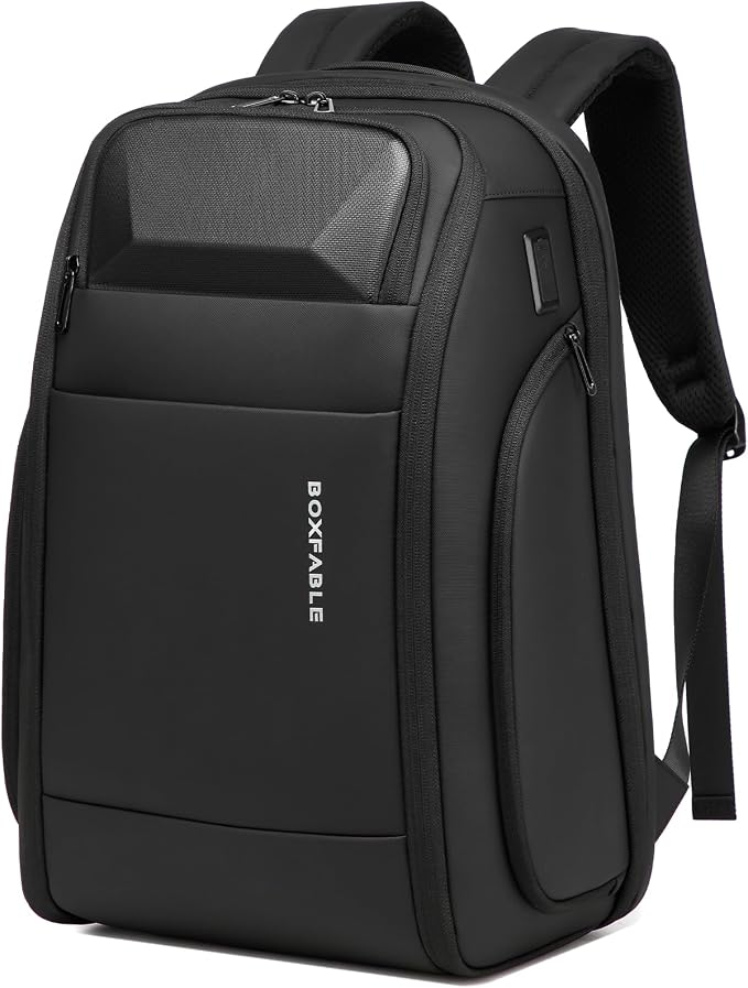 Travel Business Anti Theft Backpack for Men Fits 17.3" Laptop | Water Resistant, USB Charging Port, Lightweight, Large Work Computer Bag, Carry on Tech Backpack, Gift for Office Men by Unknown