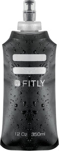 FITLY Soft Flask - Shrink As You Drink Soft Water Bottle for Hydration Pack - Folding Water Bottle Ideal for Running, Hiking, Cycling, Climbing & Rigorous Activity by FITLY
