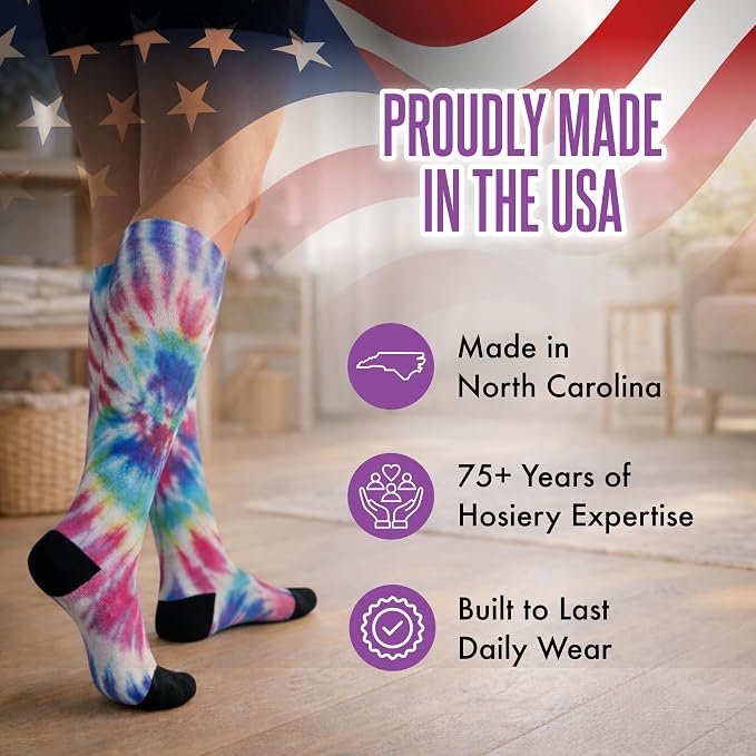 Crazy Compression Socks, Comfortable Support Socks for Recovery, Travel, Hiking, and Long-Hour Comfort w/Fun Designs - Image 6