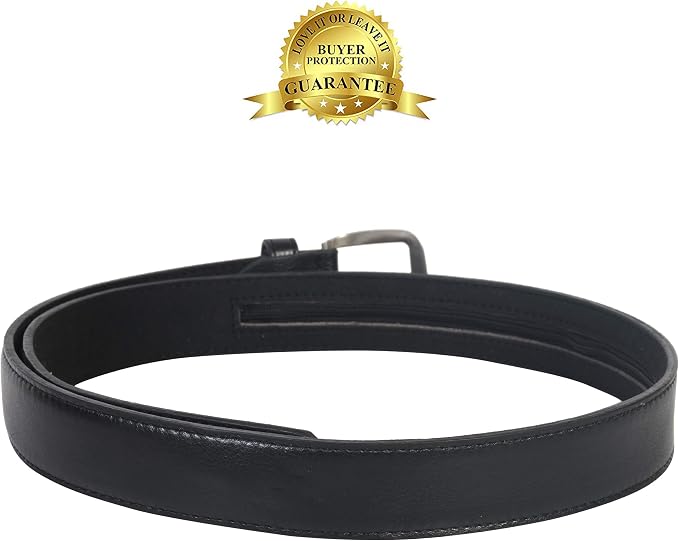 Men's Black Leather Money Belt Sizes 32 Through 64 - Image 7