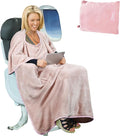 Tirrinia Travel Blanket Airplane Office Poncho 4 in 1 Premium Cozy Fleece Portable Poncho Blankets with Built-in Bag, Pocket by Tirrinia