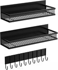 Magnetic Spice Rack for Refrigerator, 3 Pack Magnetic Shelf for Refrigerator, Movable Magnetic Basket is Used for Side Storage in Ovens, Microwaves, or Washing Machines by Umomi