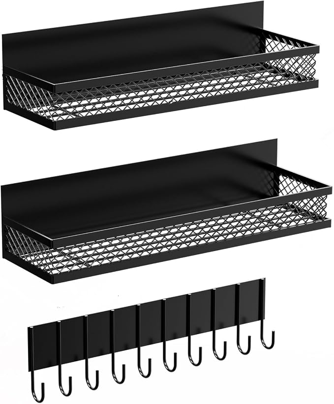 Magnetic Spice Rack for Refrigerator, 3 Pack Magnetic Shelf for Refrigerator, Movable Magnetic Basket is Used for Side Storage in Ovens, Microwaves, or Washing Machines by Umomi