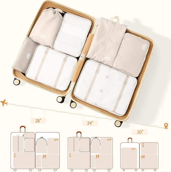 8 Set Packing Cubes for Travel Suitcase Organizer Bags Luggage Packing Cubes Set Travel Essentials Accessories Gifts for Women - Image 4