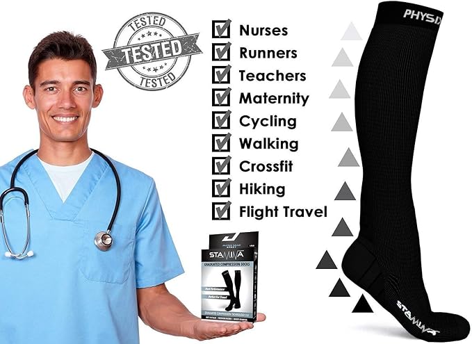Physix Gear Compression Socks 20-30 mmHg - Men & Women - Running, Nurses, Shin Splints, Flight, Travel - Image 5