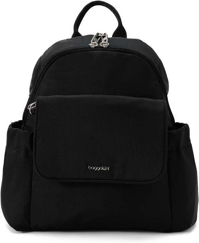 Securtex® Journey Anti-Theft Backpack - Lightweight 10.6"x10.2" RFID Travel Bag w/Locking Zippers, Compact Daypack by baggallini