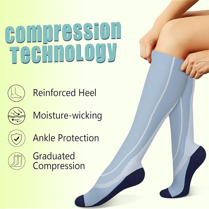 Copper Compression Socks 15-20 mmHg for Men & Women 8 Pairs – Circulation Support for Nurses, Travel, Running, Hiking, Soccer - Image 5