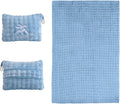 Travel Blanket and Pillow-2-in-1, Ultra-Soft&Compact, Airplane Blanket with Hand Luggage Belt and Backpack Clip,Travelers Accessories Gifts, 61x43 Inches（Blue） by Unknown