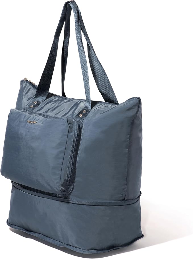 Baggallini Carryall Expandable Lightweight Travel Tote 22" Packable Folding Compact Nylon Washable Weekender w/Luggage Sleeve - Image 12
