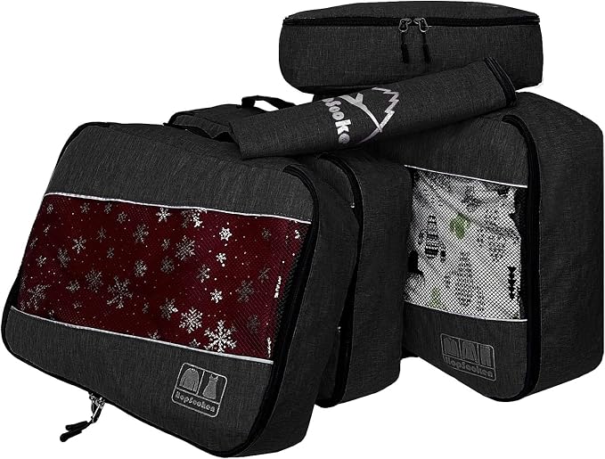 5 Set Packing Cubes for Travel Large Suitcase Luggage Organizer Bags Travel Accessories Vacation 4 Cubes 1 Laundry Pouch Bag - Image 2