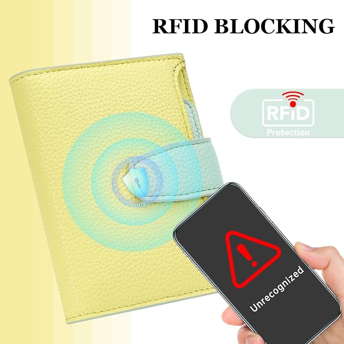 Small Wallet Women RFID Blocking Soft Leather Bifold Compact Card Holder Wallet for Women with Zipper Coin Pocket 4 ID Window - Image 5