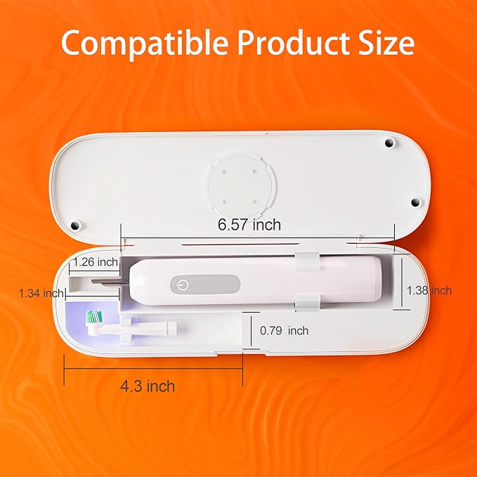 iHave Toothbrush Sanitizer for Electric Toothbrushes, Portable UV Toothbrush Travel Case with Auto-Cycle Disinfection & 100-Day Standby for Travel, Vacation & Camping, USB Rechargeable, 2000mAh, White - Image 3