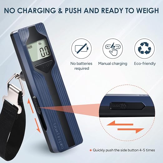 Battery-Free Luggage Scale – No Batteries Needed, Portable Digital Hanging Suitcase Weight Scale for Air Travel & Checked Bags, 110lb/50kg, LCD Display, Compact Travel Accessory - Image 3