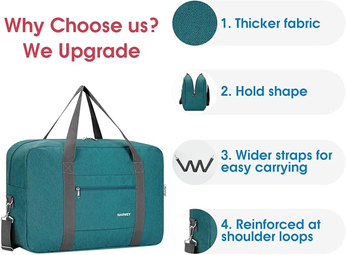 For Spirit Airlines Personal Item Bag Foldable Travel Duffel Bag Tote Carry on Luggage Duffle Overnight for Women and Men - Image 5