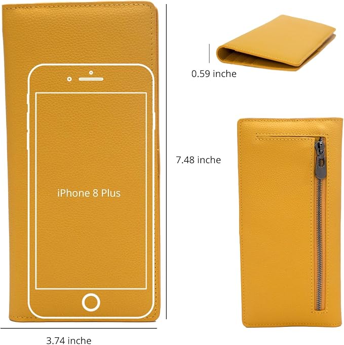 Bveyzi Ultra Slim Thin Leather RFID Blocking Credit Card Holder Bifold Clutch Wallets for Women - Image 5