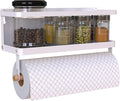 Magnetic Spice Rack Organizer Single Tier Refrigerator Spice Storage Shelf, Easy to Install The Side of The Refrigerator Can Hold spices, Jar of Olive Oil (White, With hook) by Hoopoton
