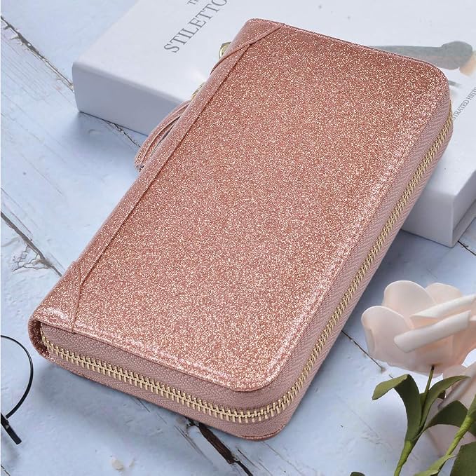 Easyoulife Credit Card Holder Wallet Womens Zipper Leather Case Purse RFID Blocking - Image 2