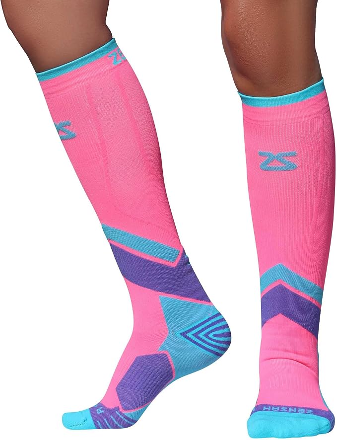 Zensah Tech+ Compression Socks - Knee High Running Socks for Sports, Travel, Made in Italy by Zensah