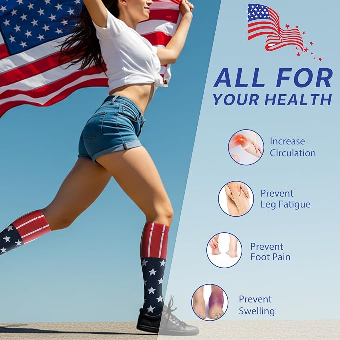 hello momoya Compression Socks for Women Men Circulation Knee High 8 Pairs for Nurses, Running, Travel, Athletic - Image 2
