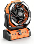 Portable Rechargeable Camping Fan 20000mAh Cordless Battery Powered Fans | with LED Lantern, Remote Auto Oscillating USB C Operated Table Ventilador for Travel Picnic Barbecue Outdoor Tent by Unknown