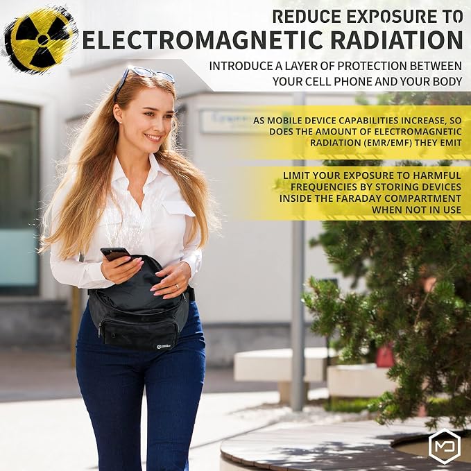 Mission Darkness FreeRoam Faraday Belt Bag // Fanny Pack Travel Sling with RF/EMF Shielding Liner. Signal Blocking Anti-tracking Data Privacy Mobile Device Security. Fits Cell Phones + Accessories - Image 6