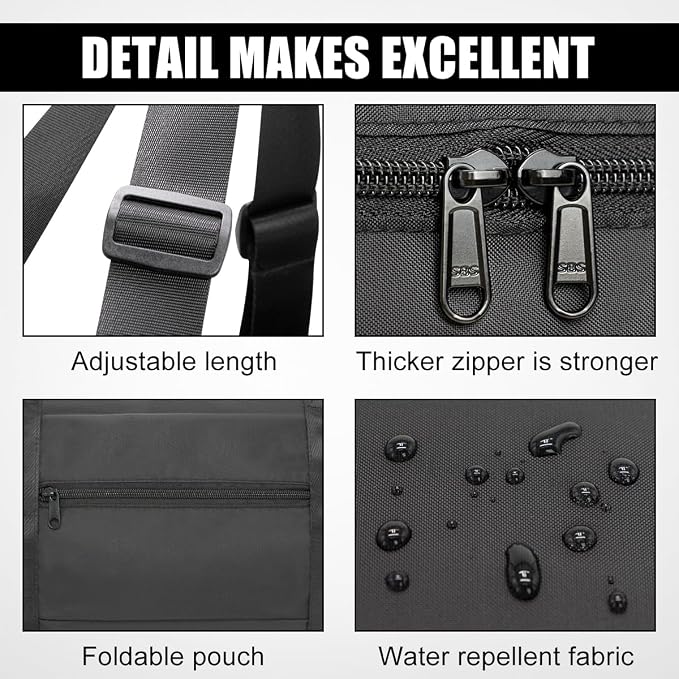 Duffle Bag for Travel Foldable Personal Item Travel Bag, 23L, Black | Carry On Duffel Bag Women Men Frontier Airlines Personal Item Bag Hospital Weekend Overnight Trips - Image 5