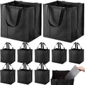 NERUB Set of 10 Reusable Grocery Bags Heavy Duty Shopping Bags Large Grocery Totes with Reinforced Bottom Super Sturdy Handles, Black by NERUB