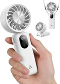 Aecooly Mighty Portable Handheld Fan with Cooling Plate | 20H Max Cooling | 3 Flexible Modes | 5 Speeds Wind | Battery Level Display | Mini Personal Battery Powered, Gifts for Women, Travel-White by Aecooly