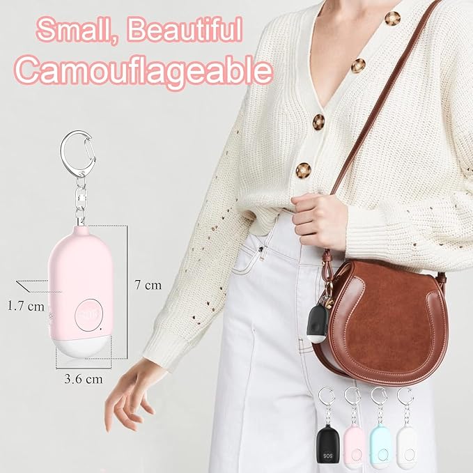 Hion Personal Safety Alarm for Women, Rechargeable 130dB Self Defense Alarm Keychain with LED Flashlight, Emergency Safe Sound Security for Children Elderly College Girls Men, Black - Image 6