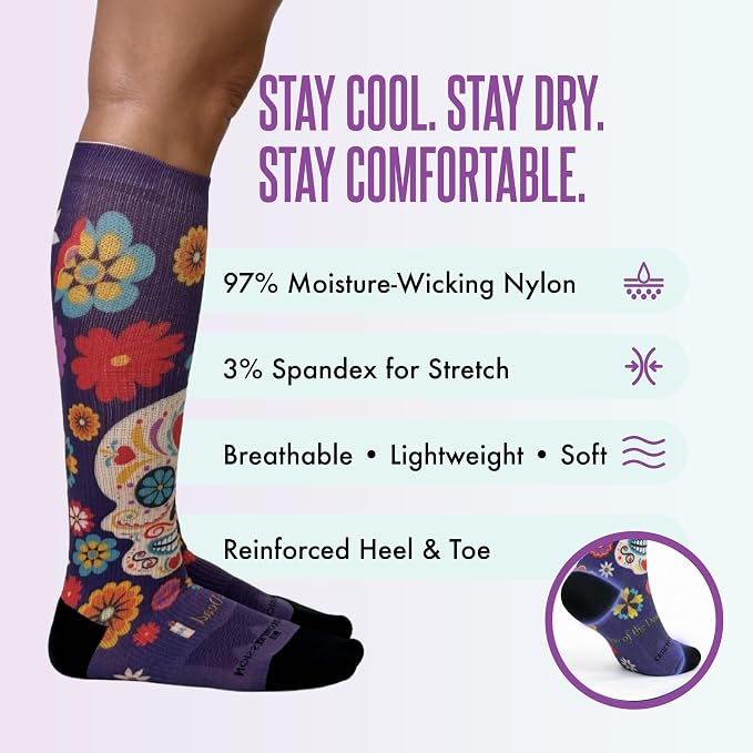 Crazy Compression Socks, Comfortable Support Socks for Recovery, Travel, Hiking, and Long-Hour Comfort w/Fun Designs - Image 5
